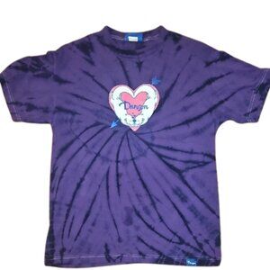 Danson Purple Tie-Dye Otter Heart Graphic Tee Men's Medium